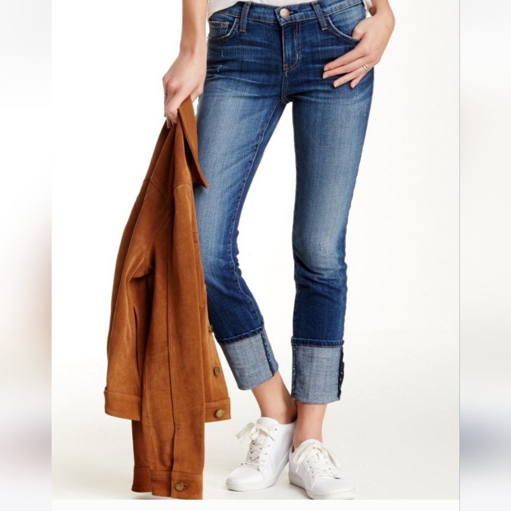 Current/Elliott Cuffed Skinny Jeans